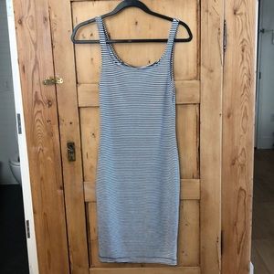 Zara midi navy/white stripe tank dress